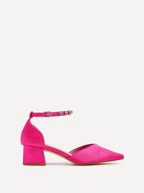 Fearne Pink Satin Diamante Court Heel