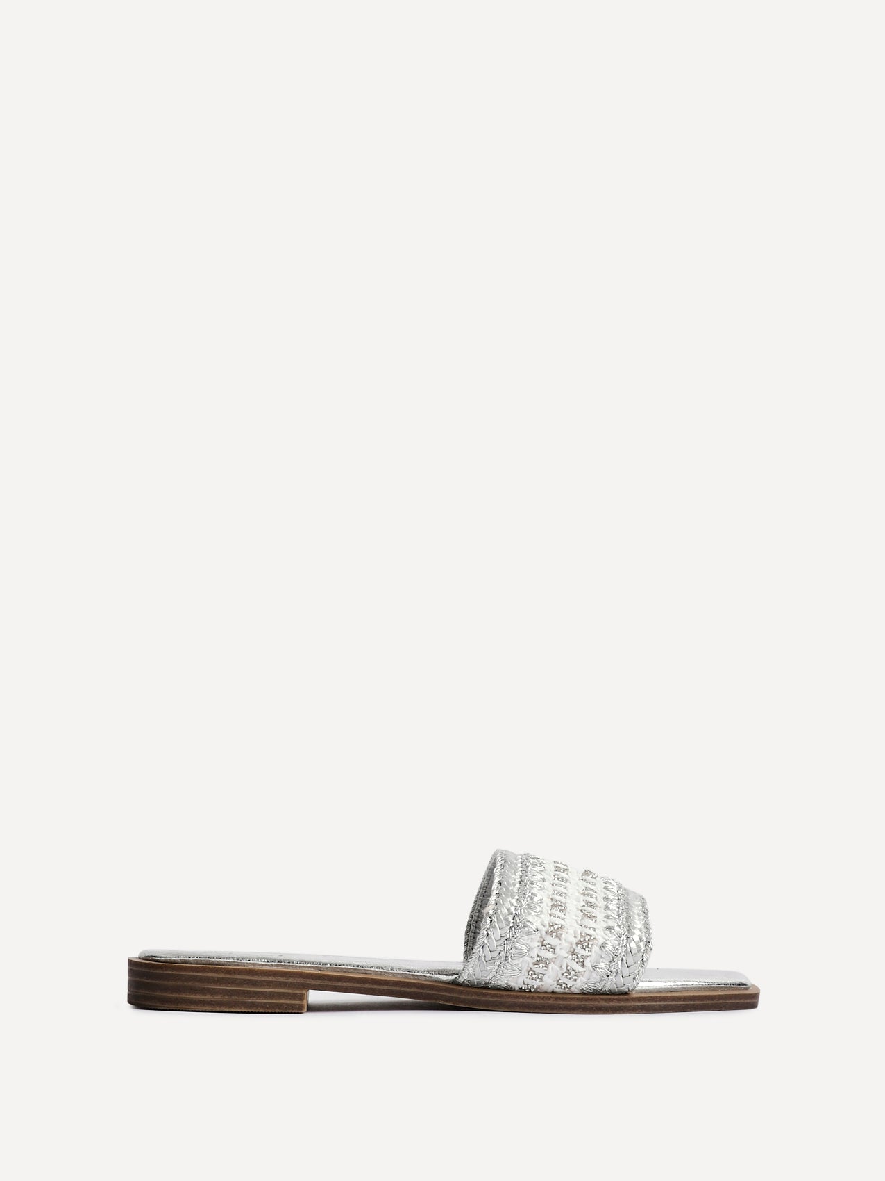 Fernanda Silver Slip On Sandals