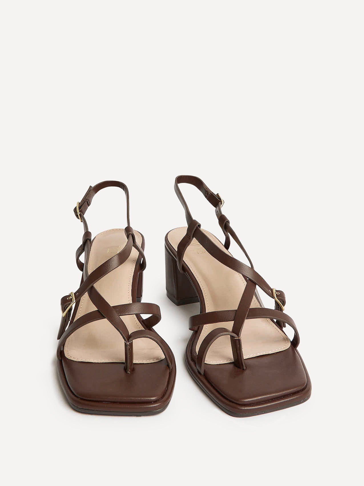 Feyre Brown Strappy Heeled Sandals