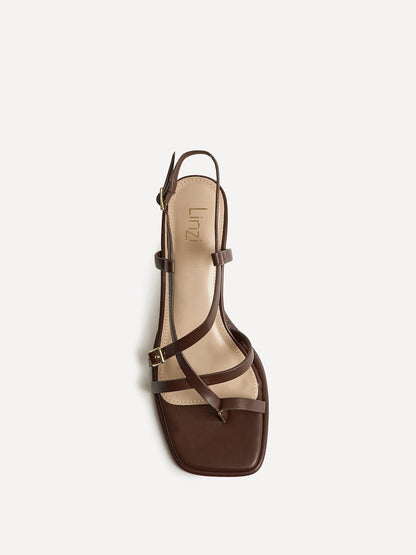 Feyre Brown Strappy Heeled Sandals