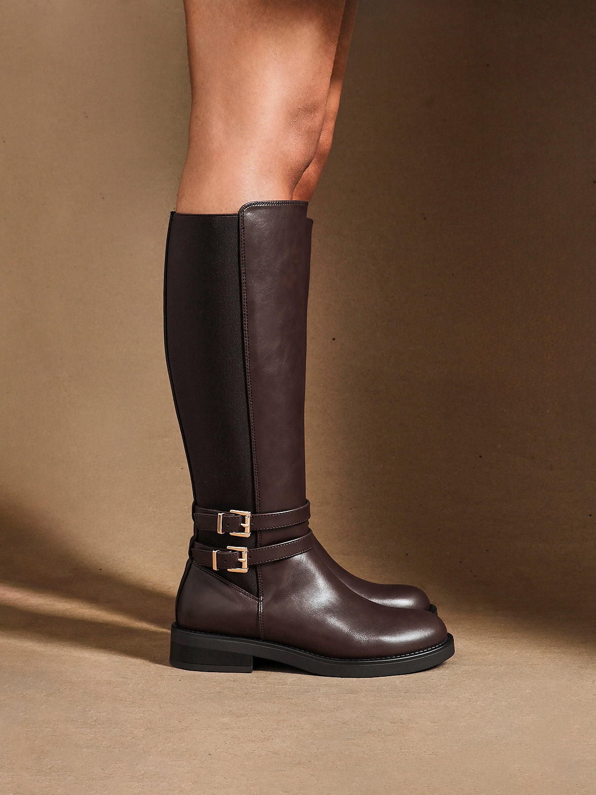 Fierce Brown Long Flat Boots