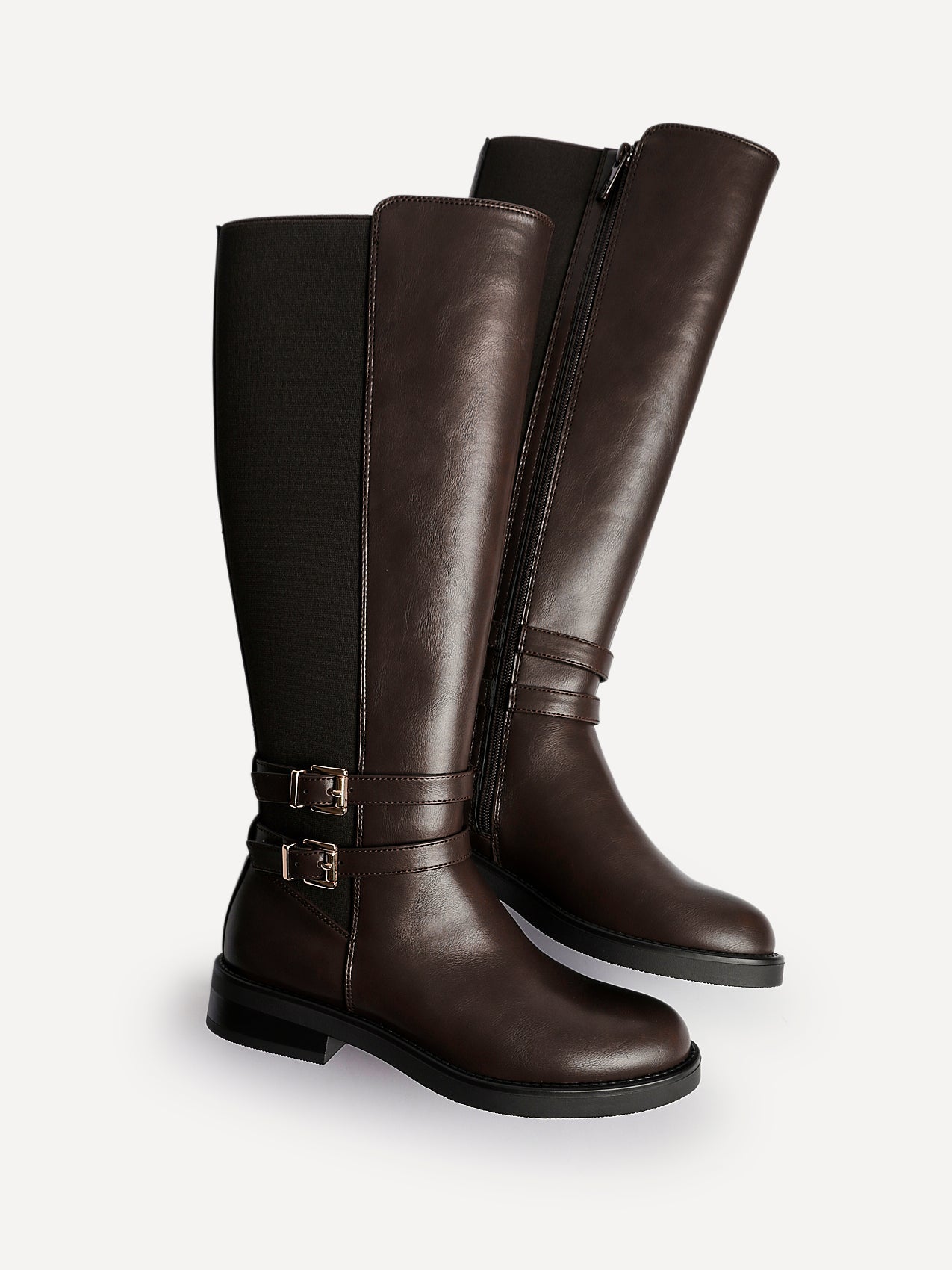 Fierce Brown Long Flat Boots