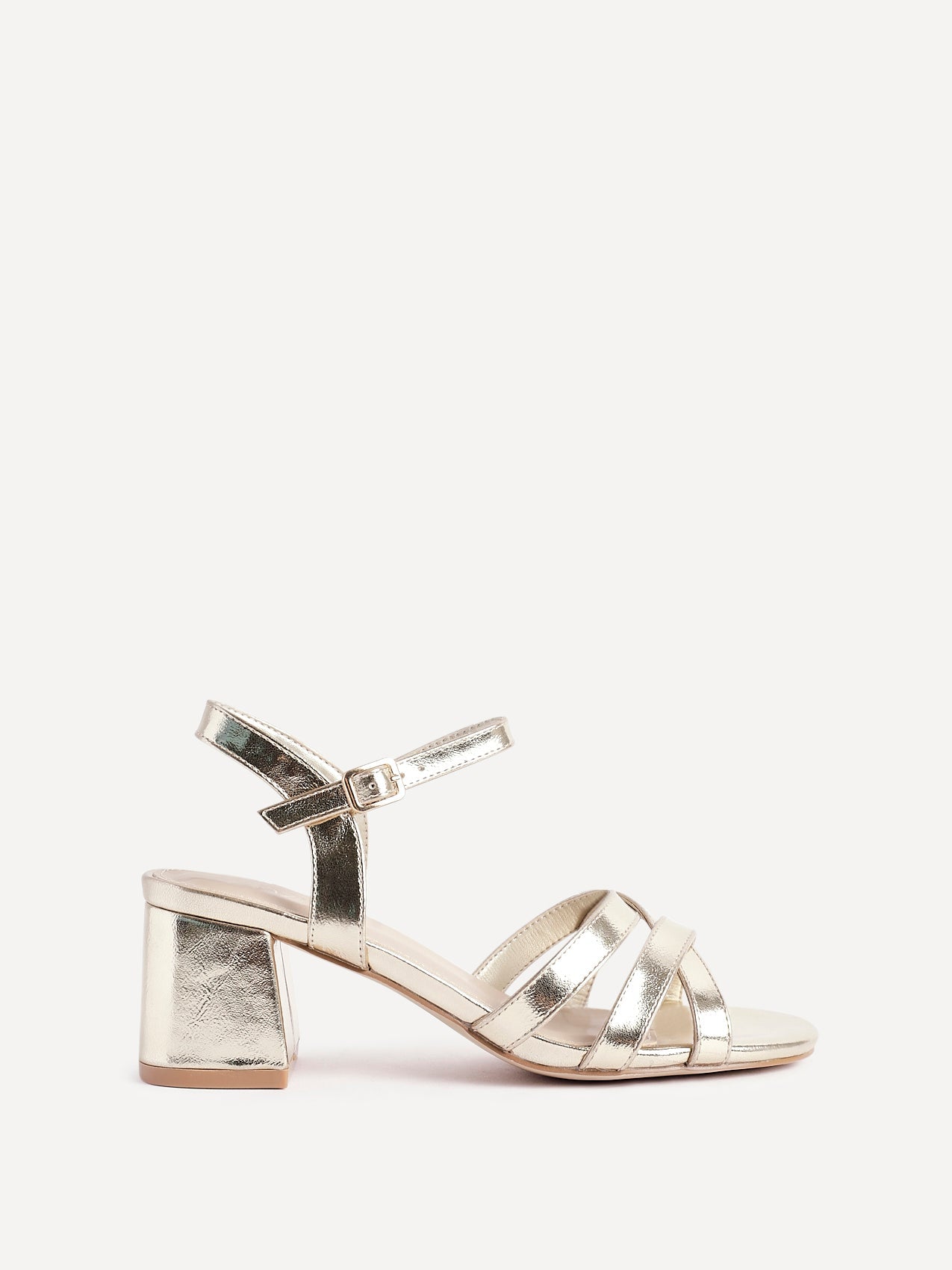 Flair Gold Crossover Heeled Sandals