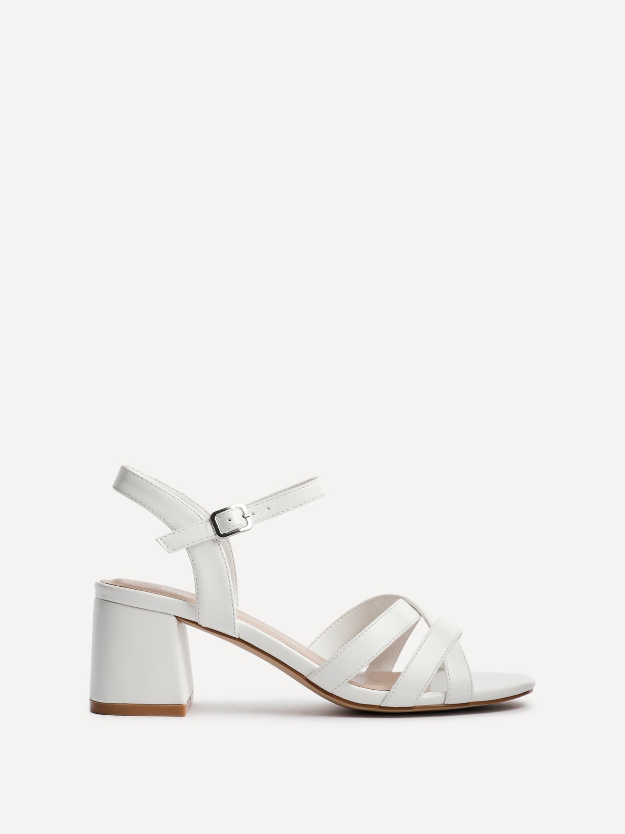 Flair White Crossover Heeled Sandals