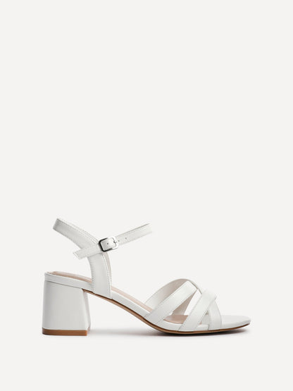 Flair White Crossover Heeled Sandals