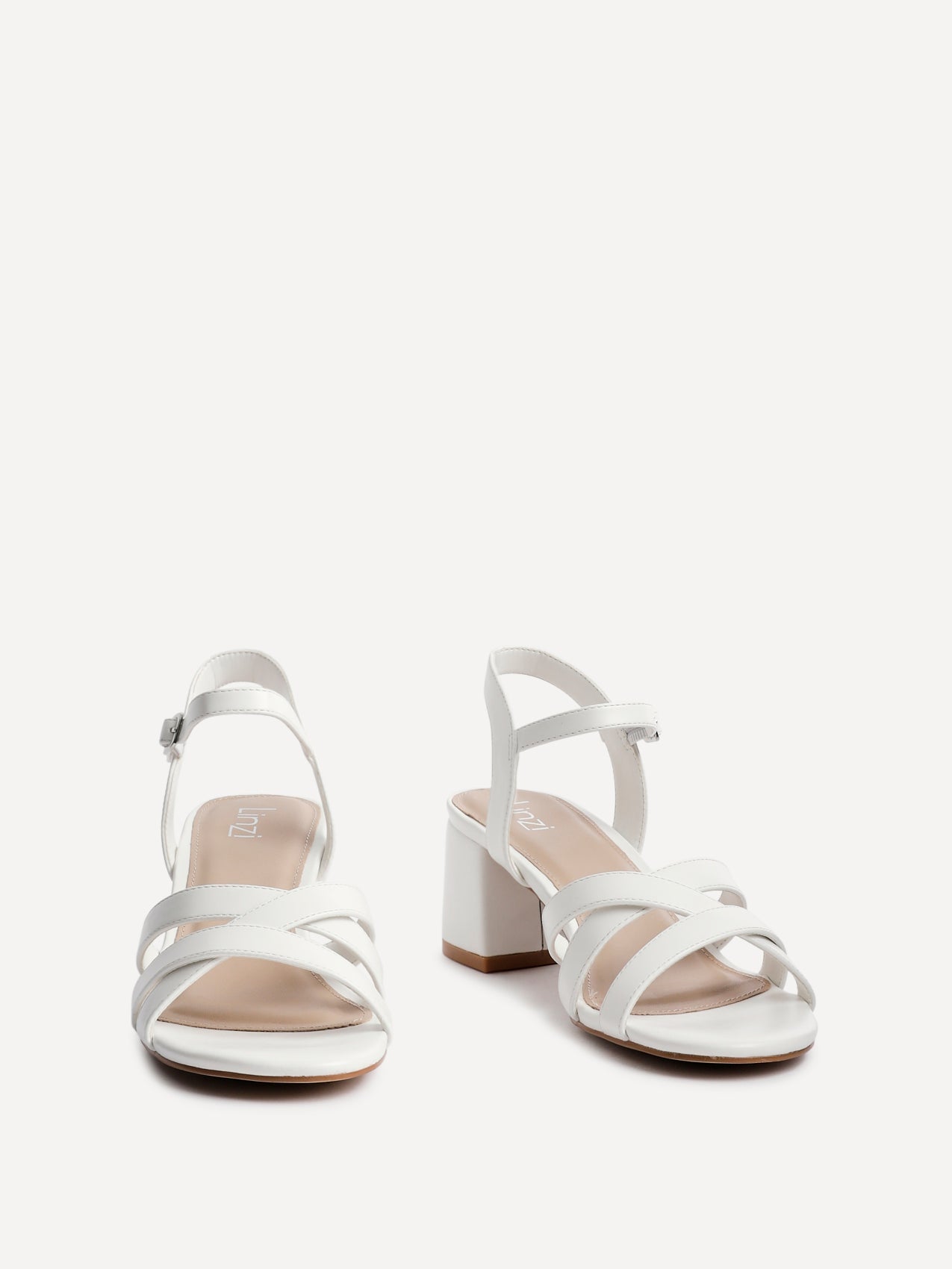 Flair White Crossover Heeled Sandals