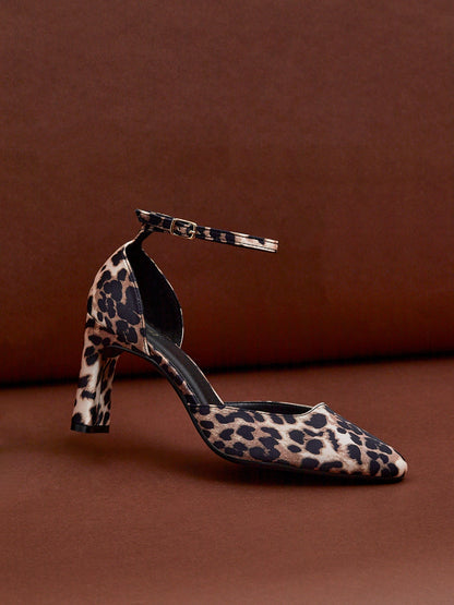 Corinne Leopard Print Scuba Court Heels
