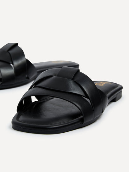 Fletcher Black Slider Sandals