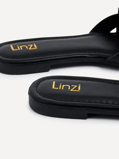 Fletcher Black Slider Sandals