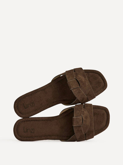 Fletcher Brown Suede Slider Sandals