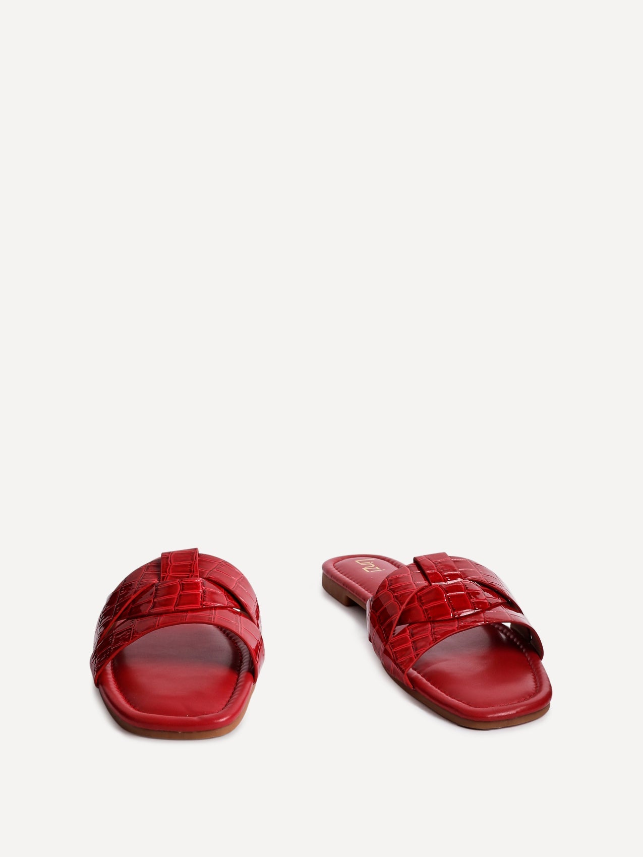 Fletcher Red Croc Slider Sandals