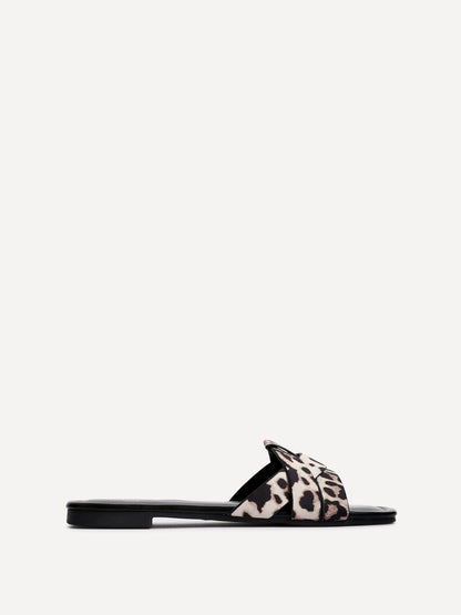 Fletcher Leopard Print Slider Sandals