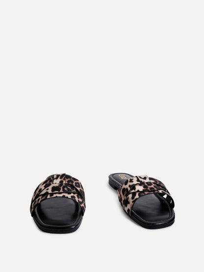 Fletcher Leopard Print Slider Sandals