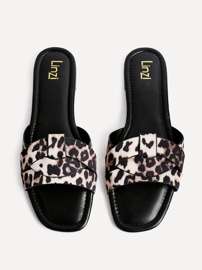 Fletcher Leopard Print Slider Sandals
