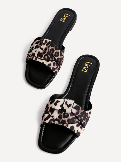 Fletcher Leopard Print Slider Sandals