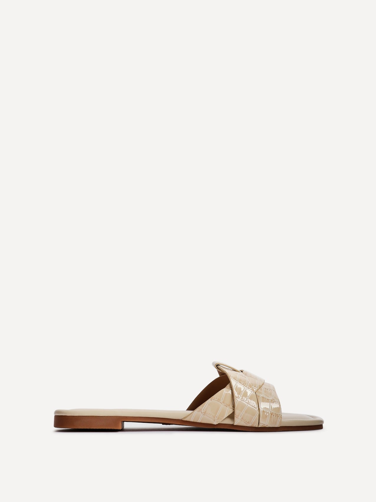 Fletcher Nude Croc Slider Sandals