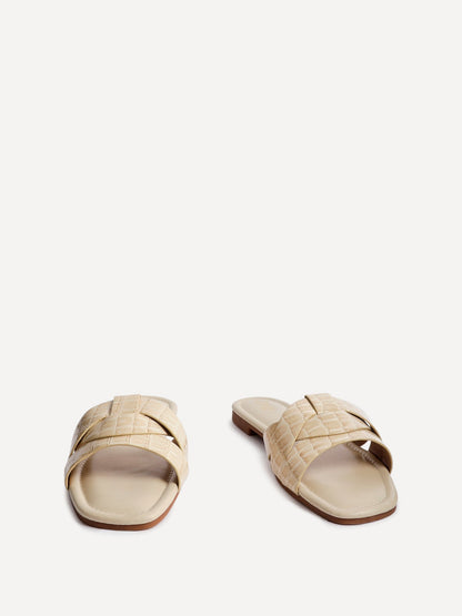 Fletcher Nude Croc Slider Sandals