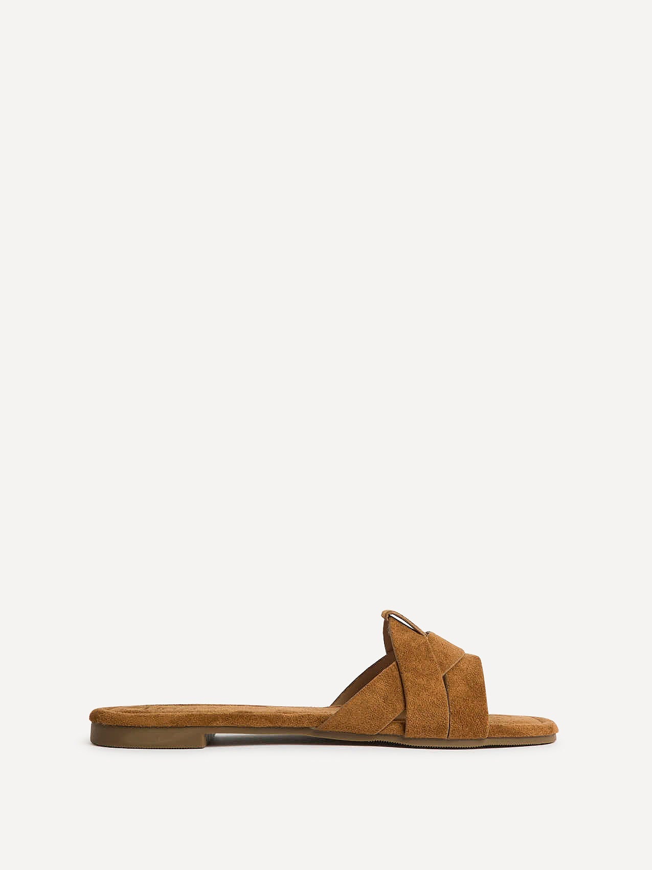 Fletcher Tan Suede Slider Sandals