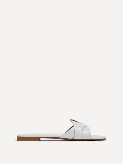 Fletcher White Slider Sandals