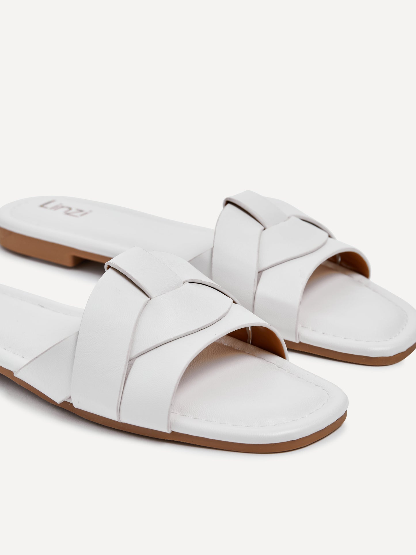 Fletcher White Slider Sandals