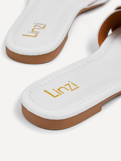 Fletcher White Slider Sandals