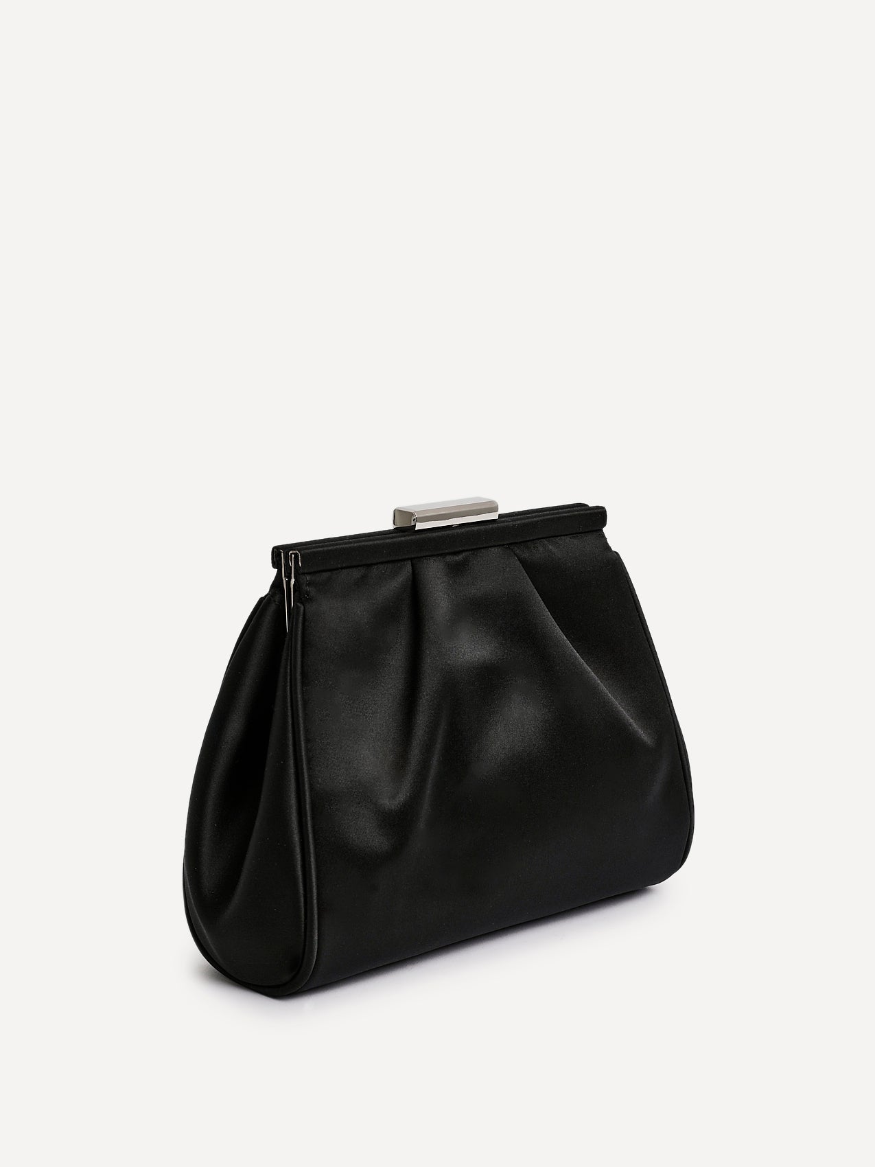 Flirt Black Satin Clutch Bag