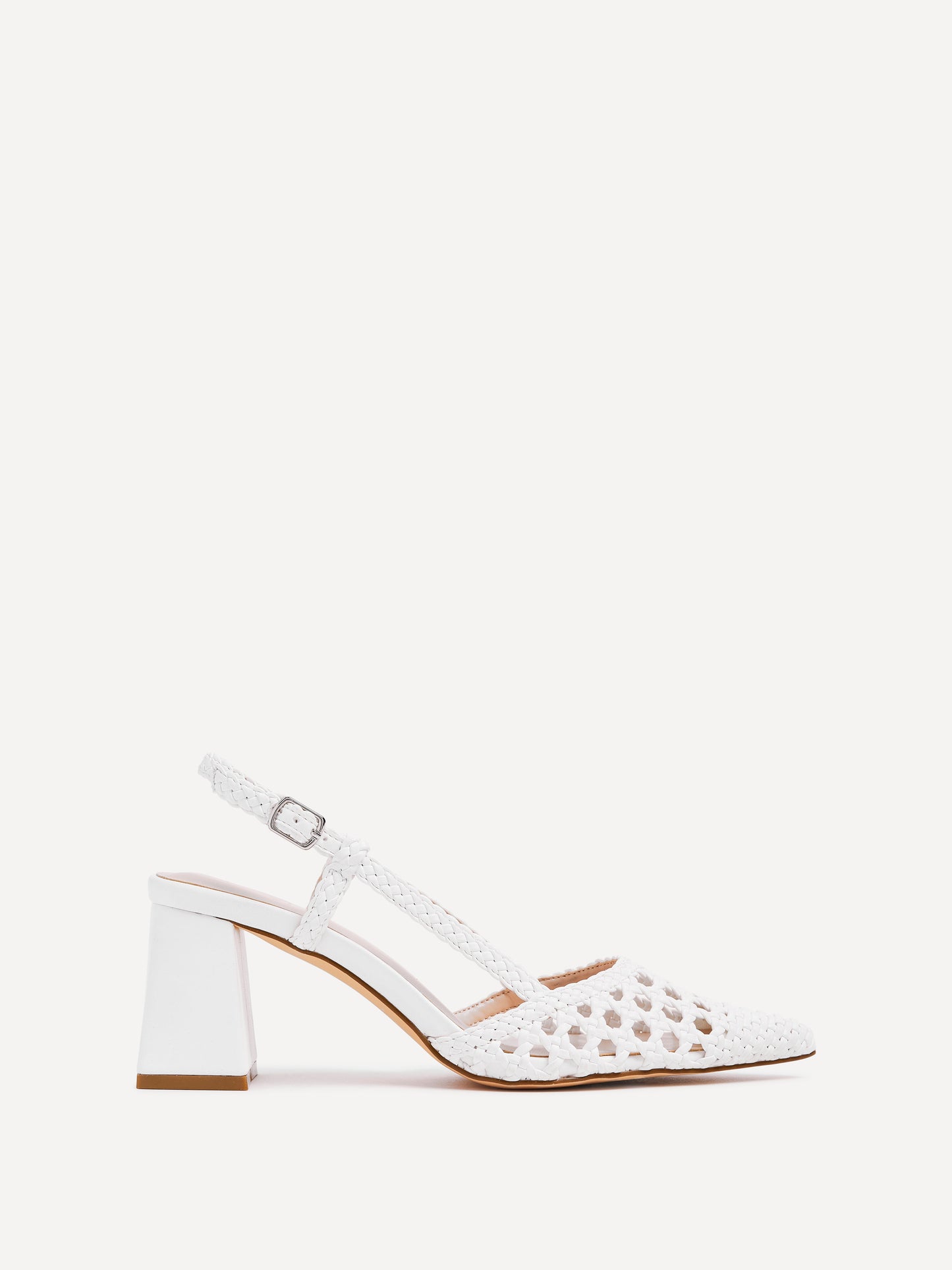 Florence White Woven Court Heels