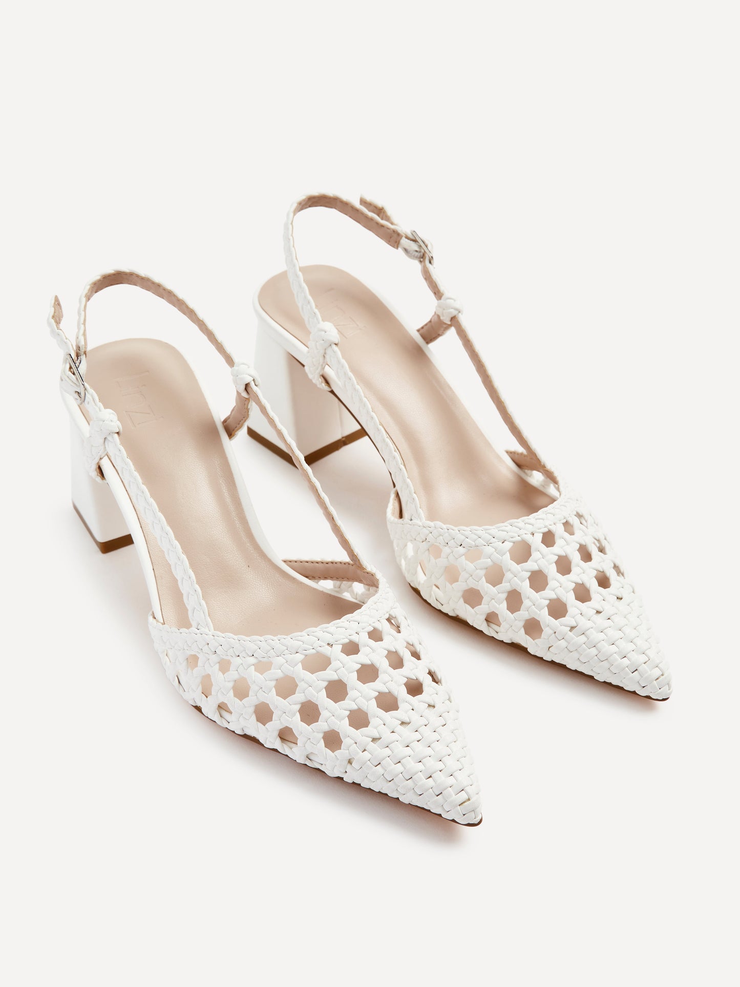 Florence White Woven Court Heels