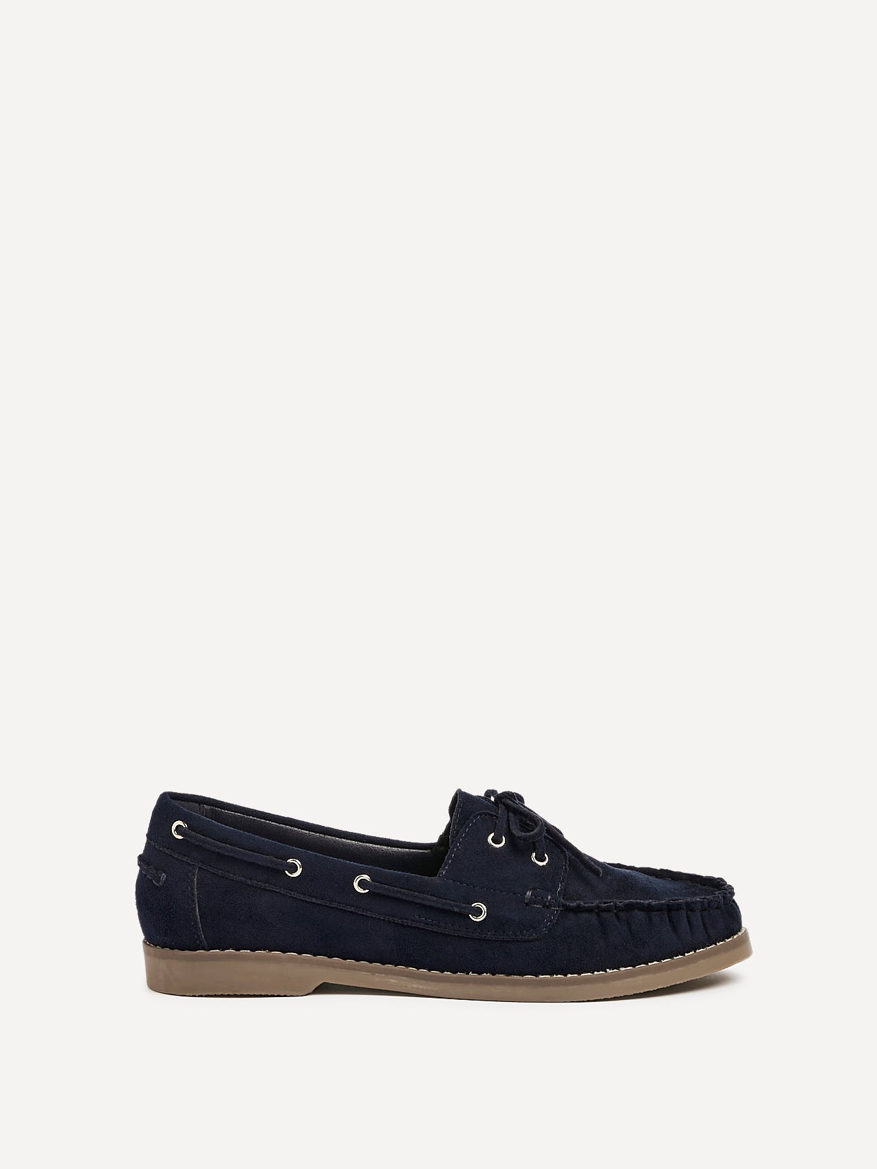 Frame Navy Faux Suede Boat Shoes
