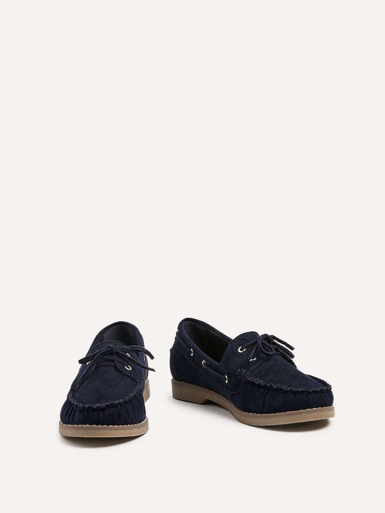 Frame Navy Faux Suede Boat Shoes