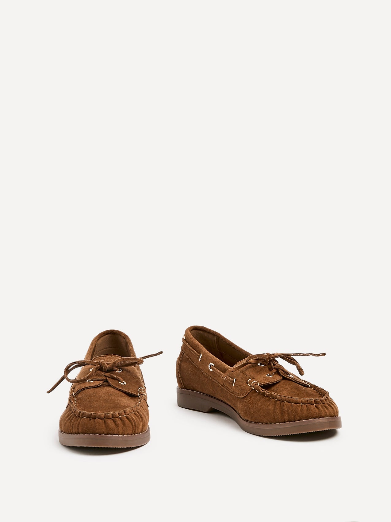 Frame Tan Faux Suede Boat Shoes