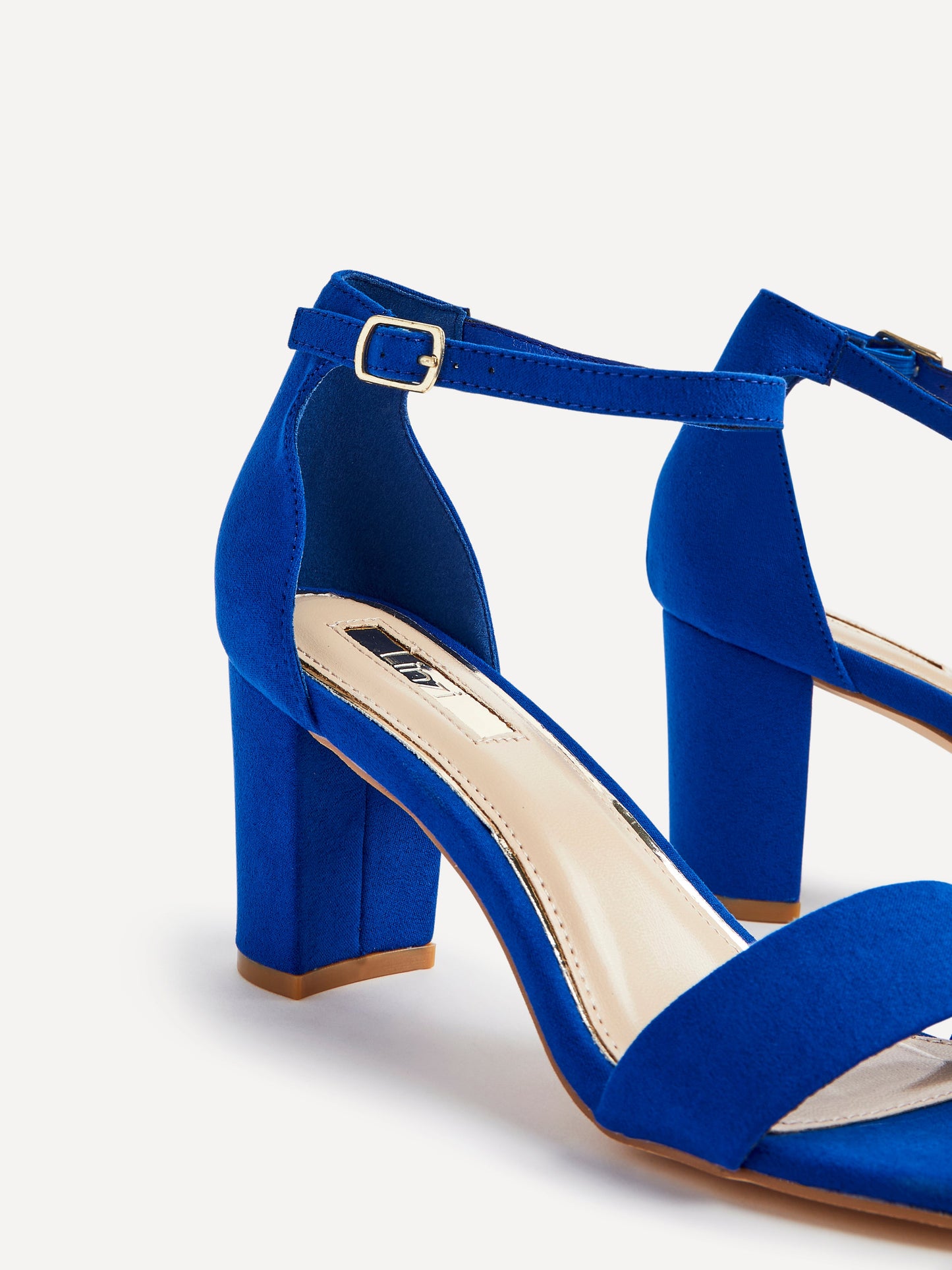 Legacy Wide Fit Blue Faux Suede Block Heels