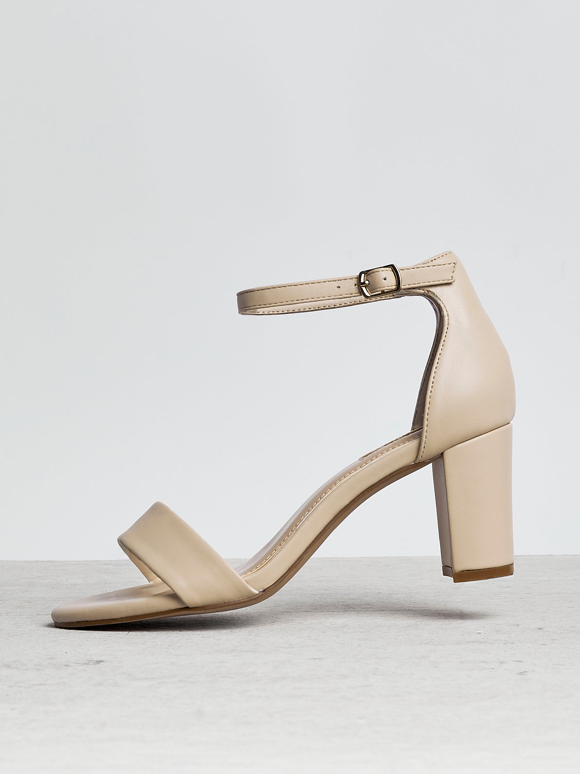 Frankie Nude Faux Leather Heeled Sandals