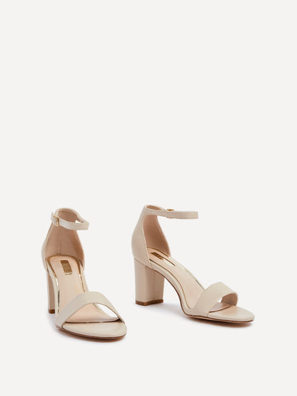 Frankie Nude Faux Leather Heeled Sandals