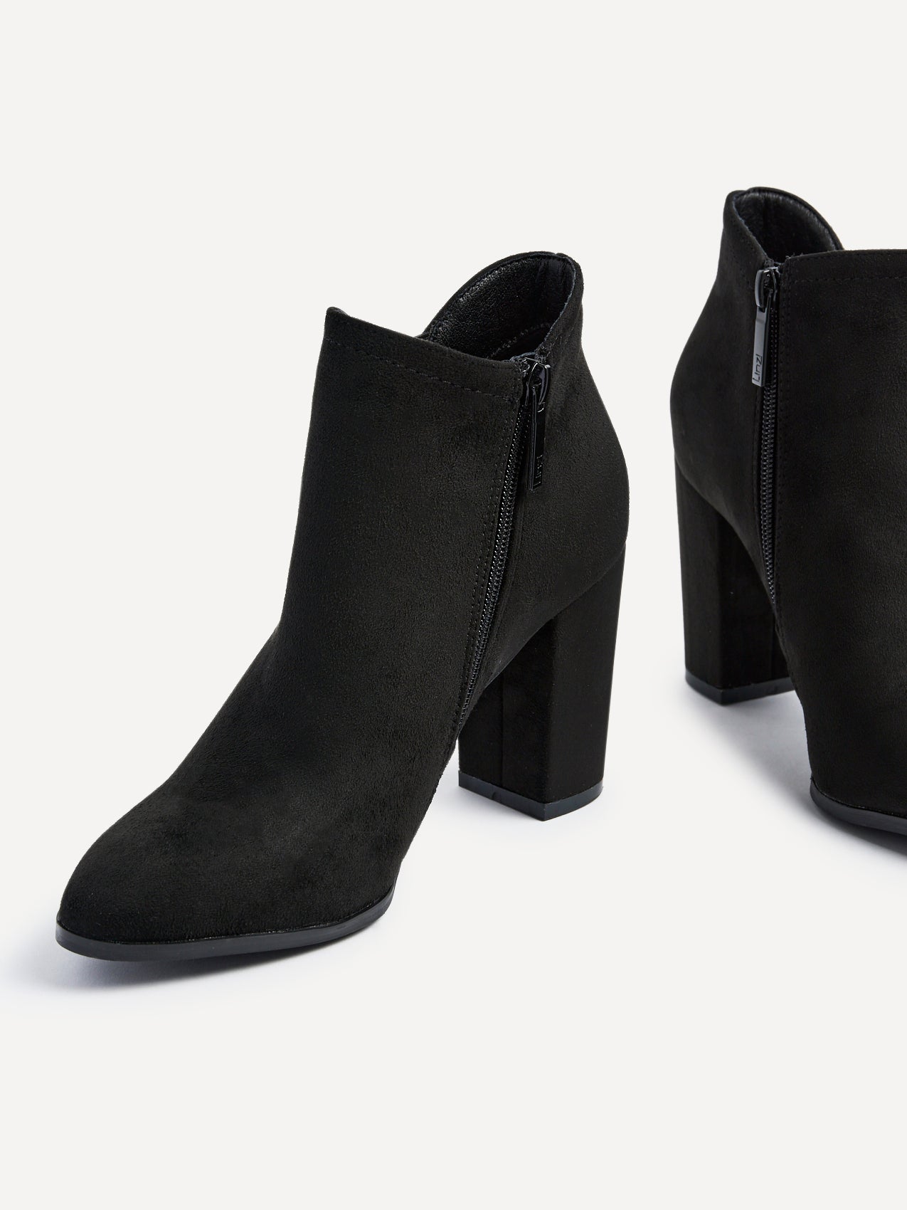 Freda Black Blocked Heeled Ankle Boots