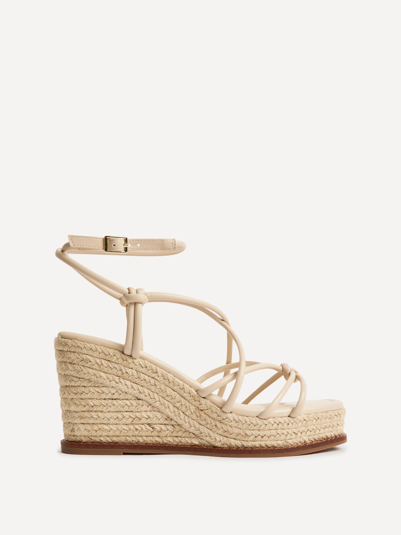 Gazed Nude Wedge Sandals