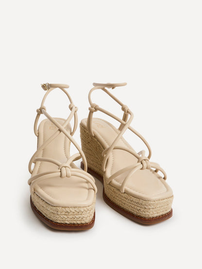 Gazed Nude Wedge Sandals
