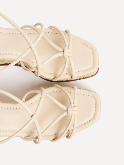 Gazed Nude Wedge Sandals