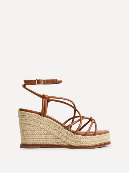 Gazed Tan Wedge Sandals