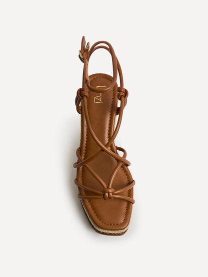 Gazed Tan Wedge Sandals