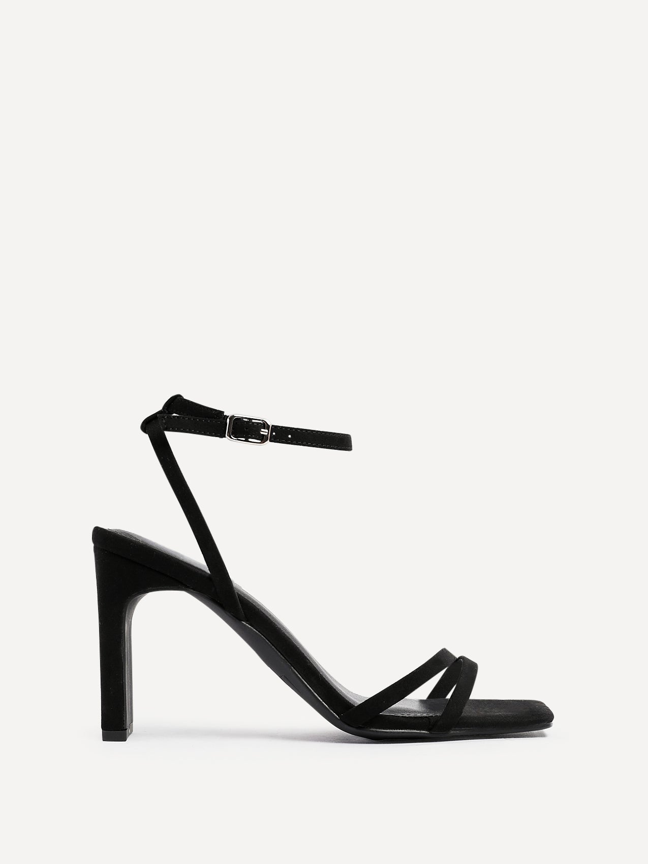 Gesture Black Faux Suede Heeled Sandals