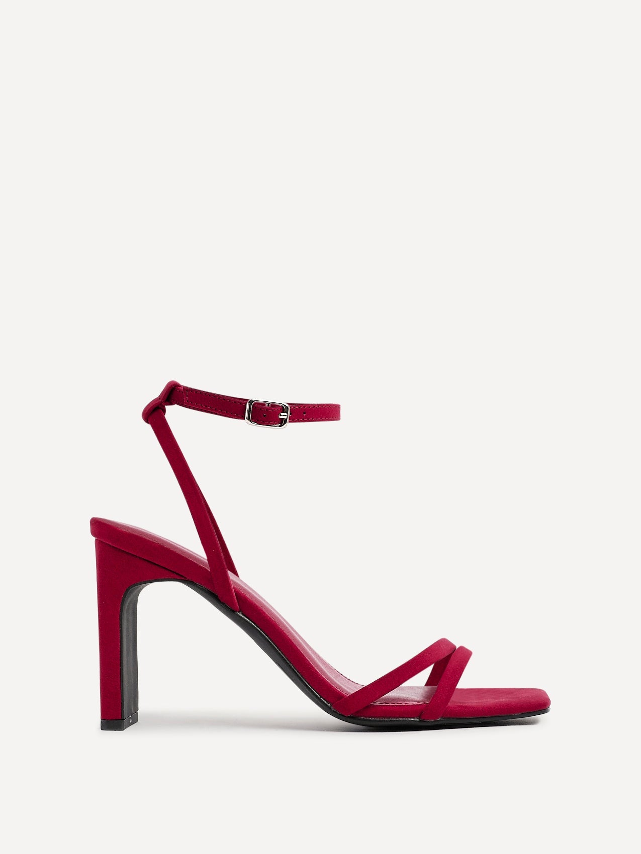 Gesture Red Faux Suede Heeled Sandals