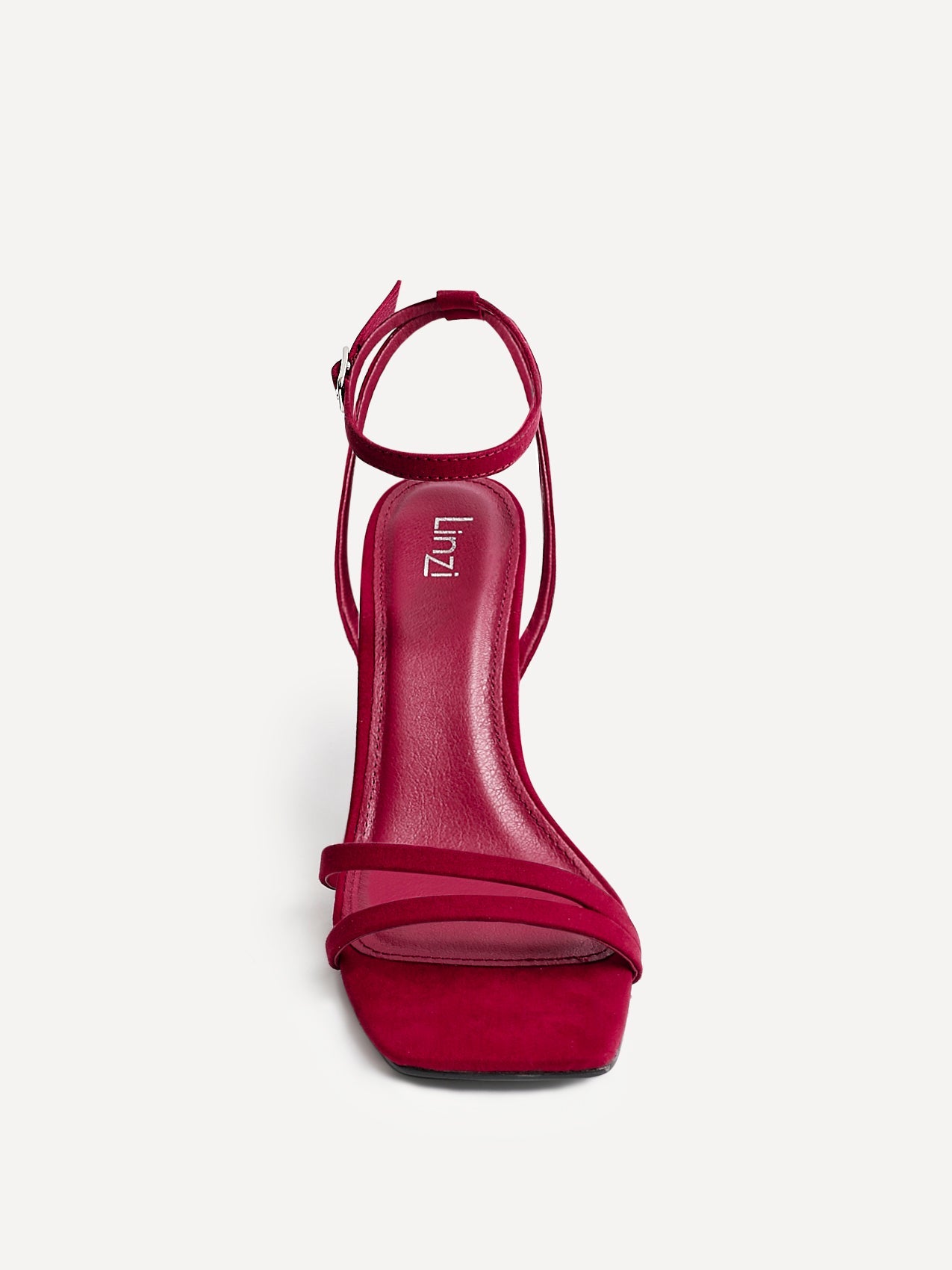 Gesture Red Faux Suede Heeled Sandals