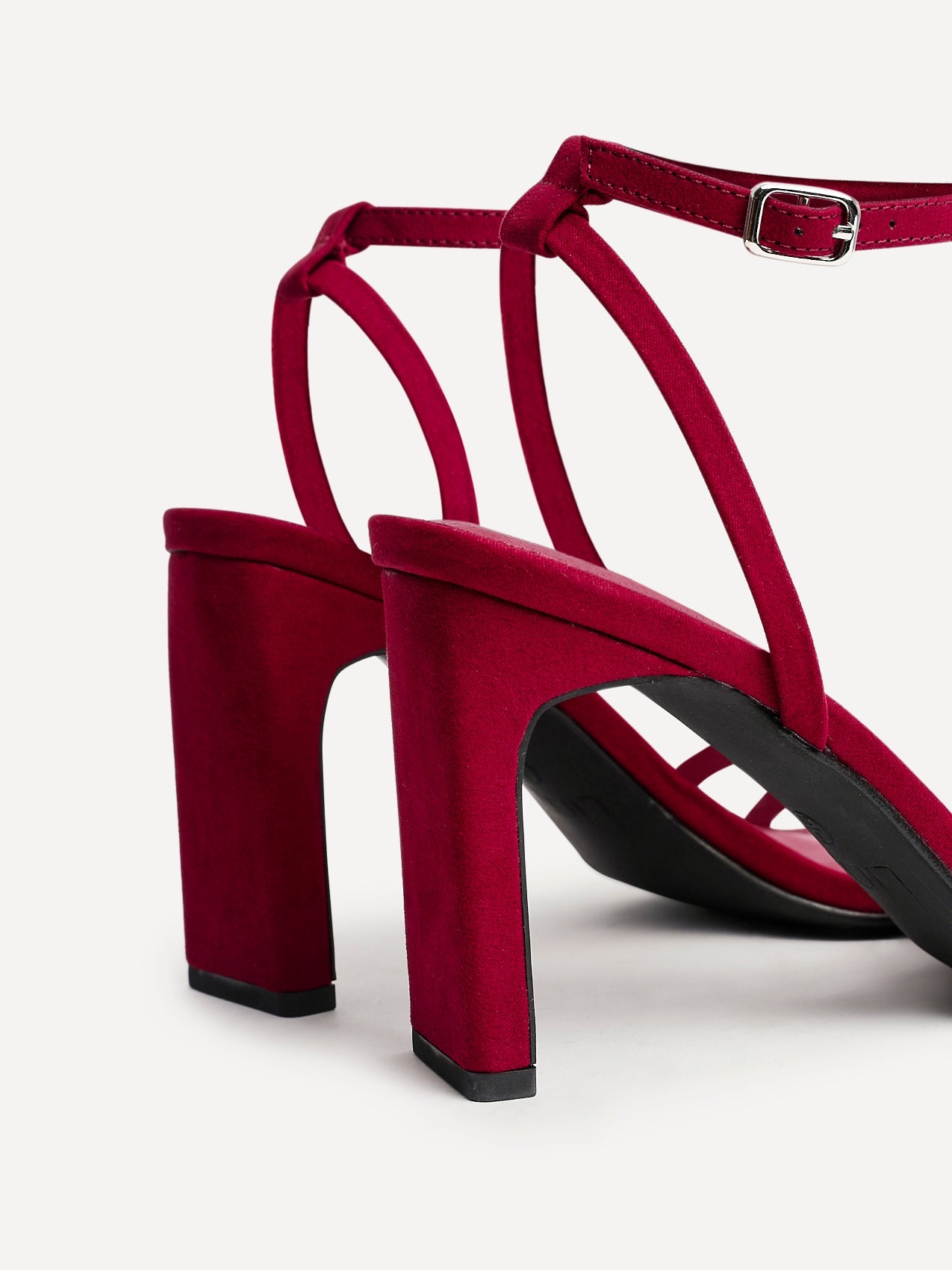 Gesture Red Faux Suede Heeled Sandals