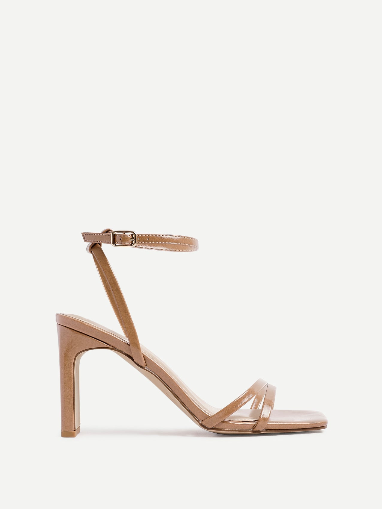 Gesture Tan Faux Leather Heeled Sandals