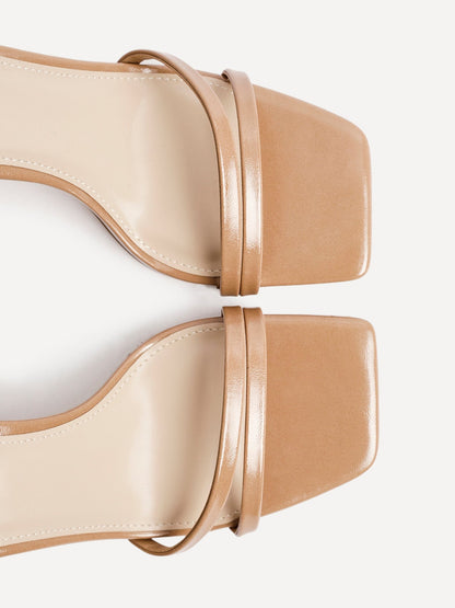 Gesture Tan Faux Leather Heeled Sandals