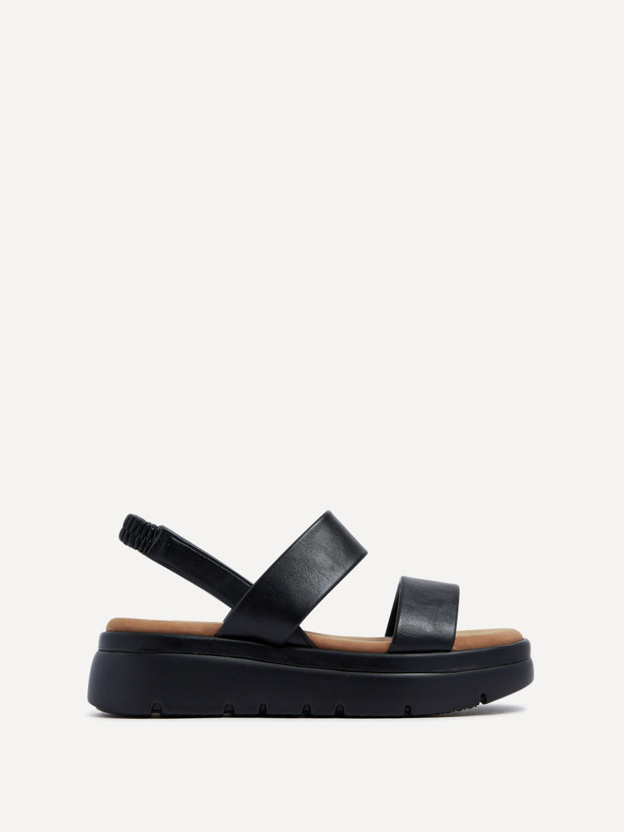 Gia Black Chunky Flatform Sandals
