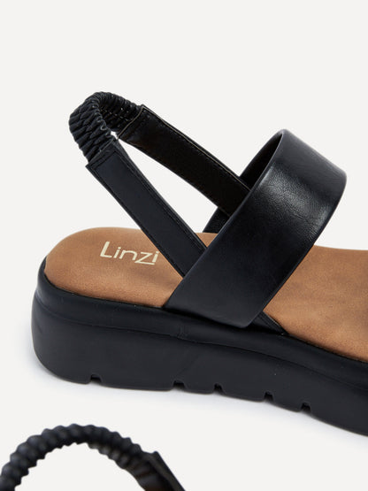 Gia Black Chunky Flatform Sandals