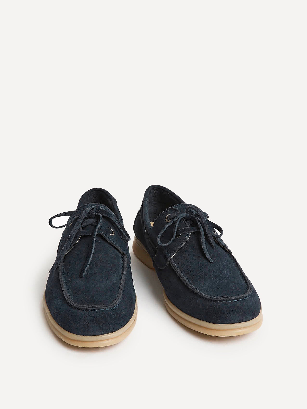 Gianni Mens Navy Suede Leather Boat Shoes