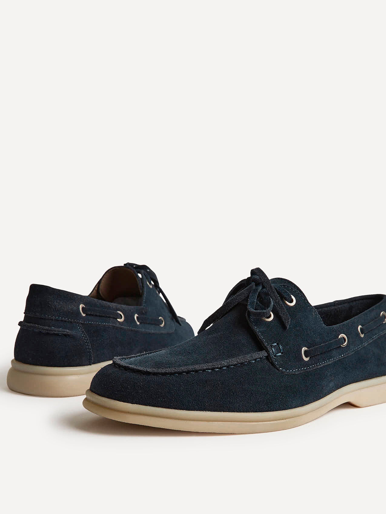 Gianni Mens Navy Suede Leather Boat Shoes